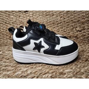 Roller Skate Shoes Kids Fashion Unisex Sport Sneaker Black & White Size 2.5 US